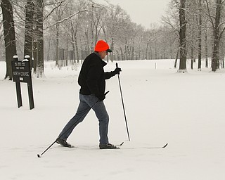        ROBERT K. YOSAY  | THE VINDICATOR..Dan Poklemba a retired YFD firefighter is staying in shape as he does cross country skiing in Mill Cree Park Golf Course/ Cross country course... ..