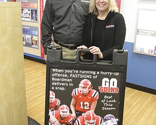  .          ROBERT  K. YOSAY | THE VINDICATOR..Jay and Penny Summer have been advid YSU fans and provide a lot of signage and banners to  YSU--FASTSIGNS¨ a sign, graphics and visual communications company that provides comprehensive visual marketing solutions to customers of all sizesÑacross all industriesÑto help them meet their business objectives and increase their business visibility....-30-