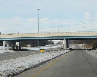 Katie Rickman | The Vindicator.The bridge on 224 will be under construction and local business owners are upset, this photo was taken from the on ramp heading north on Rt. 11 taken Friday, January 23, 2015.