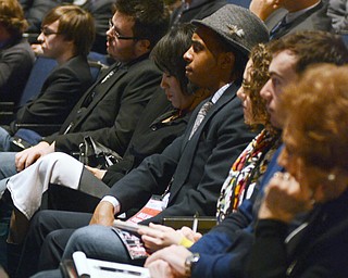 Katie Rickman | The Vindicator.Attendees of TEDx listen to speakers during the second session at Ford Theatre in Bliss Hall at Youngstown State University on Friday, January 23, 2015.