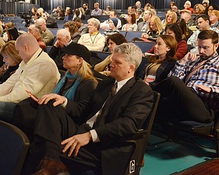 Katie Rickman | The Vindicator.Attendees of TEDx listen to speakers during the second session at Ford Theatre in Bliss Hall at Youngstown State University on Friday, January 23, 2015.