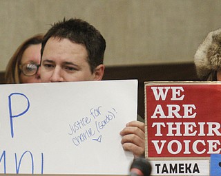        ROBERT K. YOSAY  | THE VINDICATOR.. Jason Cooke organized a rally for the dog who was left to starve to death in Campbell, to take place at the Campbell Municipal Courthouse. Cooke did not know the dogs name or if it was a boy or girl, so he called it Charlie. The rally is called ÒJustice For CharlieÓ and it is meant to bring attention not only to this case, but to all cases of animal abuse and neglect. .-30-