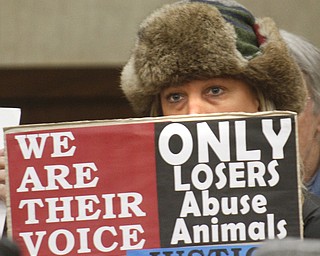        ROBERT K. YOSAY  | THE VINDICATOR.. Megan Perencevic  of youngstown ---Jason Cooke organized a rally for the dog who was left to starve to death in Campbell, to take place at the Campbell Municipal Courthouse. Cooke did not know the dogs name or if it was a boy or girl, so he called it Charlie. The rally is called ÒJustice For CharlieÓ and it is meant to bring attention not only to this case, but to all cases of animal abuse and neglect. .-30-