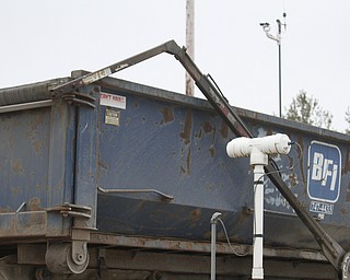        ROBERT K. YOSAY  | THE VINDICATOR..Radiation Sensors.. detect any Carbon Limestone Landfill as trucks wait to be weighed and to check for radiation with in a waste truck ..-30-