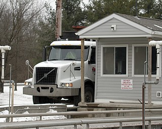        ROBERT K. YOSAY  | THE VINDICATOR..Radiation Sensors.. detect any Carbon Limestone Landfill as trucks wait to be weighed and to check for radiation with in a waste truck ..-30-