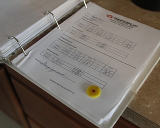        ROBERT K. YOSAY  | THE VINDICATOR..Log Books and a radiation sensor used for  calibration..Radiation Sensors.. detect any Carbon Limestone Landfill as trucks wait to be weighed and to check for radiation with in a waste truck ..-30-