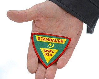 Jeff Lange | The Vindicator  A handful of boy scouts were awarded the Stambaugh Emblem patch Saturday afternoon by participating in one long-term camp and camping 10 nights at Stambaugh as well as doing service work around the camp.