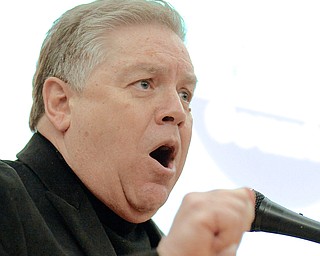Jeff Lange | The Vindicator  Joe Meranto of the Choffin Career Center speaks about Youngstown's youth and what we can do to keep them on the right track, Monday morning at the First Presbyterian Church in Youngstown during the MLK Community Workshop.
