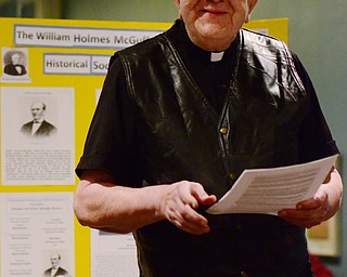 The Rev. George Balasko speaks on "Memories of a Lifetime" during the William Holmes McGuffey Historical Society meeting at the Kravitz's Deli meeting room in Liberty on Jan. 17. Balasko talked about his life and his involvment with the Roman Catholic Jewish Dialogue and the Polka Masses.