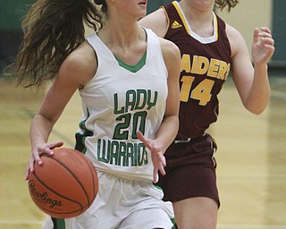William D. Lewis The Vindicator West Branch's Kaylee Manning (20) drives around SR's Jordan Youngs (14).
