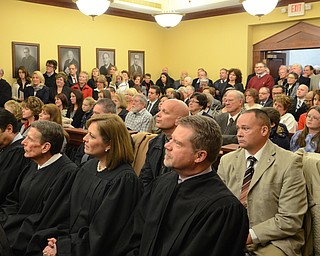 Katie Rickman | The Vindicator.The courtroom overflowed into the foyer during the swear-in ceremony for Judge Carol Ann Robb at the Seventh District of Appeals in Youngstown Wednesday, Jan. 28, 2015.