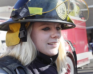        ROBERT K. YOSAY  | THE VINDICATOR..Kristen Bowman..  ..A new program at Choffin Career and Technical Center teaches students fire fighting skills and techniques while aiming to increase the number of Youngstown residents in the fire department ranks..