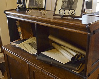 Katie Rickman | The Vindicator.This desk is an original piece to Buhl Farm Park, Buhl family portraits sit on top of the desk.  The park is celebrating its 100th year.
