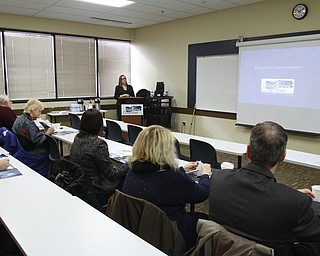        ROBERT K. YOSAY  | THE VINDICATOR..Sarah Boyarko, vice president of economic development-- The Regional Chamber hosted a presentation about the site selection process of companies in the valley at ITT on Meridian Rd.. .-30-