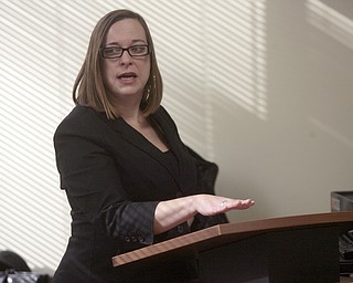        ROBERT K. YOSAY  | THE VINDICATOR..Sarah Boyarko, vice president of economic development-- The Regional Chamber hosted a presentation about the site selection process of companies in the valley at ITT on Meridian Rd.. .-30-