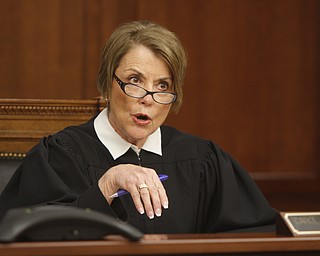        ROBERT K. YOSAY  | THE VINDICATOR..Judge Carol Ann Robb, (far right) whose six year term on the appeals court began Monday, and Judges Mary DeGenaro ( and Cheryl L. Waite heard the case of a man appealing his conviction for threatening domestic violence.