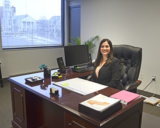 Katie Rickman | The Vindicator.CJ Green of Green Tax Service poses for a photo in her office that she rents from NYO Property Group in Youngstown. The NYO Property Group tenants hosted an open house.