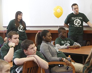        ROBERT K. YOSAY  | THE VINDICATOR..NO ONE EATS ALONE - as Mark Barden SHP(Sandy Hook Promise)  Advocacy Director and Father of Daniel - killed at Sandy Hook- and Paula Fynboh SHP Field director were at Mahoning County High School with  Judge Theresa Dellick