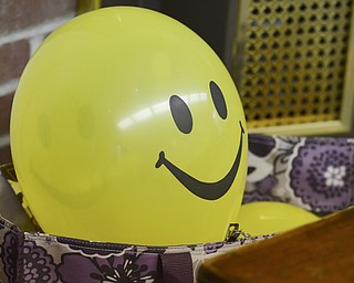 Katie Rickman | The Vindicator.A smiley face balloon at the Laughter Yoga at Ford Nature Center in Mill Creek Park on Feb. 18, 2015.
