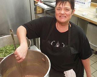        ROBERT K. YOSAY  | THE VINDICATOR..at the heart of the food feast is  Tammy Bayer - ..Canfield High School lunch time is  more the PBJ  - as  Panini's Salad home made soup ... etc  claims to be one of the best lunchrooms in the county ...