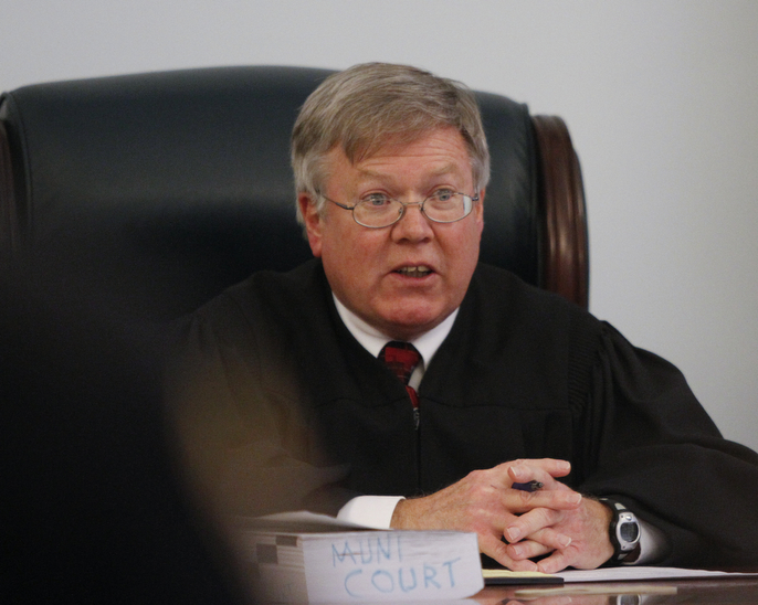        ROBERT K. YOSAY  | THE VINDICATOR.. John Dellick received 18 months of probation today and also must perform 160 hours of community service..Dellick was sentenced after pleading guilty Dec. 8 to aggravated assault and a misdemeanor assault charge. with him is Lawyer Samuel Amendolara- judge Michael Nunner .