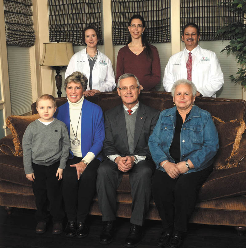 SPECIAL TO THE VINDICATOR: The American Cancer Society’s Cattle Baron’s Ball will take place March 28. Those involved with the fundraiser are, in the bottom row, from left to right, Brett Wilcox, 7, a cancer survivor; Ellen Tressel; Youngstown State University President Jim Tressel; and Rita Lopez, an oncology nurse. In the top row are Drs. Lori Hemrock, Amy Awaida and Eugene Tareshawty of the Hope Center for Cancer Care. Absent are Dr. Chris Knight and Ava Timko.