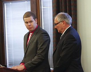        ROBERT K. YOSAY  | THE VINDICATOR..John Dellick apologizing for his actions.... John Dellick received 18 months of probation today and also must perform 160 hours of community service..Dellick was sentenced after pleading guilty Dec. 8 to aggravated assault and a misdemeanor assault charge. with him is Lawyer Samuel Amendolara.