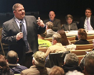 William D. Lewis The Vindicator  David Janofa, Poland School supt. during a 3/2/15 town hall meeting to discuss Poland schools.