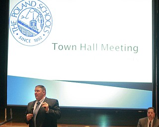 William D. Lewis The Vindicator  David Janofa, Poland School supt. during a 3/2/15 town hall meeting to discuss Poland schools.
