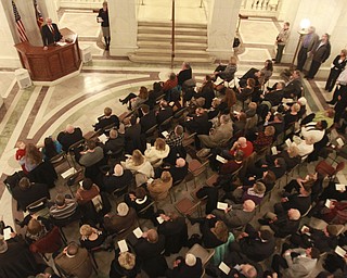William D. Lewis The Vindicator Ralph Meachum is sworn in as Mahoning County Auditor in the rotunda of the Mahoning County Courthouse  3-3-15.