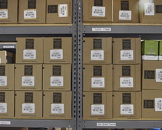 Katie Rickman | The Vindicator.Boxes of Keurig K-Cups are stacked in the distribution warehouse of Marlowe's Premium Coffee Service in Canfield on March 4, 2015.  Marlowe's is now providing Keurig coffee to YSU.
