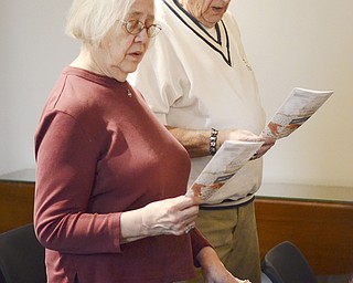 Katie Rickman | The Vindicator.Helen and James LoSasso of Boardman sing a hymn during the Lenten service at Bethel Lutheran Church on March 4, 2015.