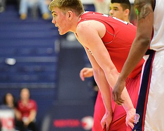 PITTSBURGH, PENNSYLVANIA - MARCH 7, 2015:  Peyton Aldridge #23 of Davidson waits for a Duquesne free throw attempt during the 1st half of Saturday nights game against Duquesne at the Palumbo Center. (Photo by David Dermer/Youngstown Vindicator)