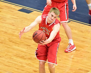 PITTSBURGH, PENNSYLVANIA - MARCH 7, 2015:  Peyton Aldridge #23 of Davidson grabs a rebound during the 2nd half of Saturday nights game against Duquesne at the Palumbo Center. (Photo by David Dermer/Youngstown Vindicator)