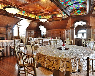 Jeff Lange | The Vindicator  The third-floor ballroom which was once run down was given new life once Lynne and her construction team restored the room to it's current condition.