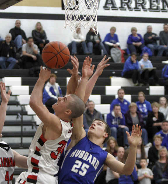 Fight for the ball as Canfields #34 Vince Leone grabs the ball from  Hubbards #25 Travis Kopanic. ROBERT  K. YOSAY | THE VINDICATOR