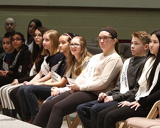       .         ROBERT  K. YOSAY | THE VINDICATOR..The Last 9 Spellers wait for the start of the next round..The 82nd Regional Spelling Bee at Kilcawley Room at YSU .saw a repeat from last year as Annabelle Day bested over 50 other spellers Saturday Morning....-30-
