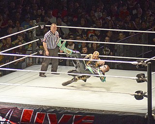 Katie Rickman | The Vindicator .WWE's Goldust wrestles Stardust during WWE Live at the Covelli Centre on March 8, 2015.