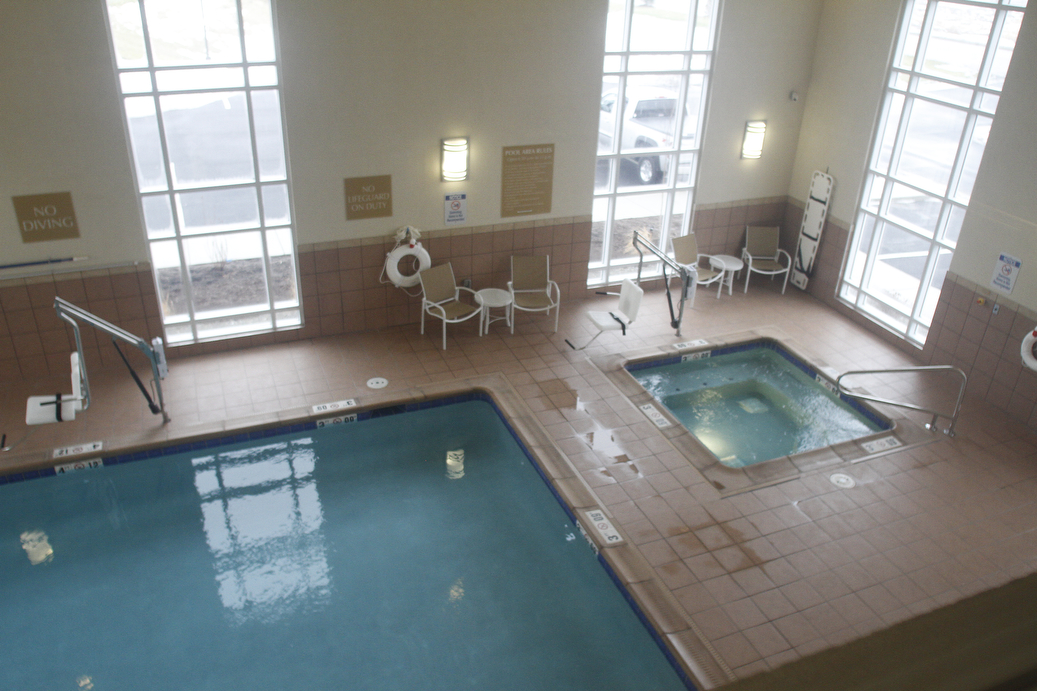        ROBERT K. YOSAY  | THE VINDICATOR..Pool  and hot tub area ..Candlewood Suites has been in operation for 6 months and held its ribbon cutting ceremony wed morning....