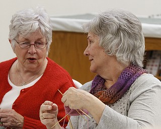        ROBERT K. YOSAY  | THE VINDICATOR..TheyÕre a closeknit group in more ways than one..The Thursday knitters at Grace United Methodist Church, Warren meet weekly, weather permitting, from 10 a.m. into mid-afternoon.a.