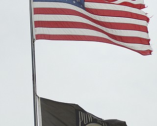 Katie Rickman | The Vindicator.Flags wave in the wind at Veterans Memorial Park in Warren on March 13, 2015.