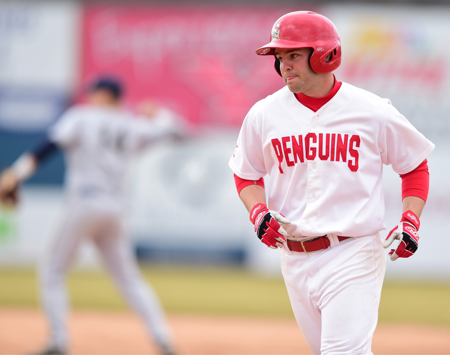 NILES, OHIO - MARCH 25, 2015: Shane Willoughby #7 of YSU reacts after popping out in the bottom of the 3rd inning during Wednesday afternoons game at Eastwood Field. (Photo by David Dermer/Youngstown Vindicator)