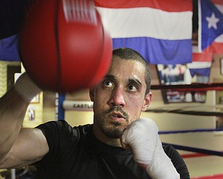 William D. Lewis The Vindicator Jake Giuriceo trains at Burnside Boxing in Struthers 4-6-15.