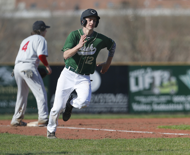 Ursuline vs Girard at Cene Park in Struthers, Friday, April 10, 2015. Irish 4, Indians 1..Michael Taylor | The Vindicator
