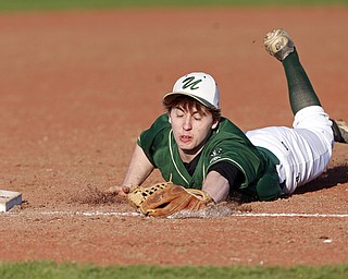 Ursuline vs Girard at Cene Park in Struthers, Friday, April 10, 2015. Irish 4, Indians 1..Michael Taylor | The Vindicator