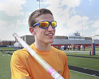 William D. Lewis | The Vindicator .Fitch pole vaulter Dylan Latone during practice.