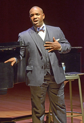 Katie Rickman | The Vindicator.Youngstown native Lawrence Brownlee performed selections from his CD "Spiritiual Sketches" at the DeYor Performing Arts Centre on April 19, 2015.