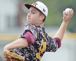 Jeff Lange | The Vindicator  MAY 6, 2015 - South Range's Andrew Baytos delivers a pitch to a Crestview batter in the second inning of the baseball game at South Range Wednesday night.