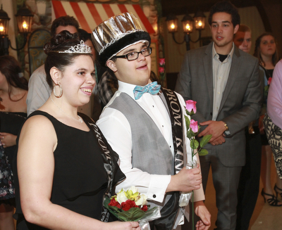 William D. Lewis The Vindicator  special needs prom King Jeffery Logan of Struthers and Queen Casey Bolton of TCTC. Prom was held at St. Mary's in Youngstown.