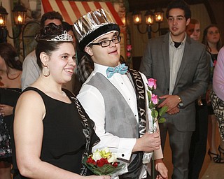 William D. Lewis The Vindicator  special needs prom King Jeffery Logan of Struthers and Queen Casey Bolton of TCTC. Prom was held at St. Mary's in Youngstown.